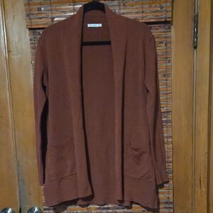 Pink Clover Rust Open Front Cardigan